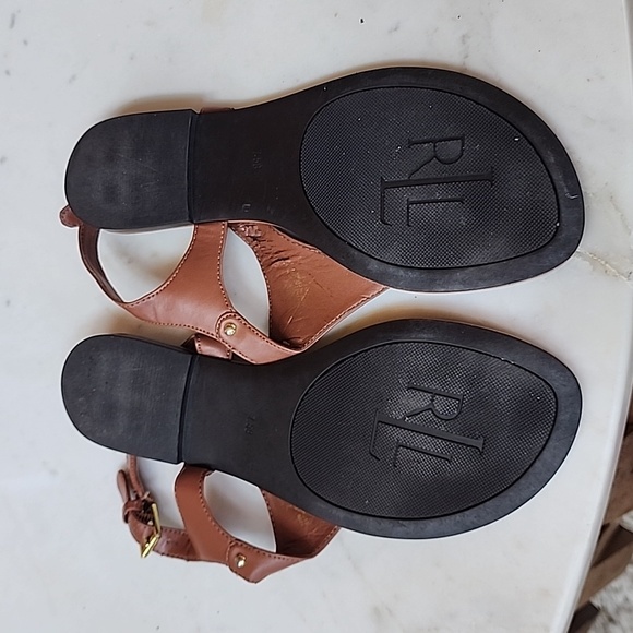 Ralph Lauren brown flat sandals size 7.5 B width - Picture 7 of 9